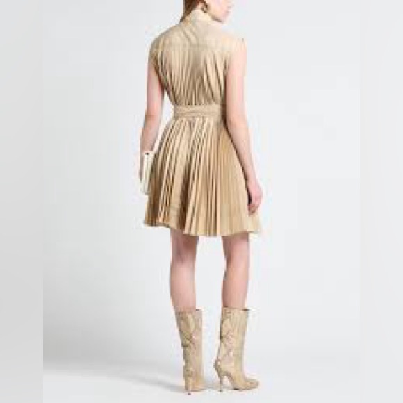Sandro beige Alice Pleated twill shirtdress - Picture 9 of 13